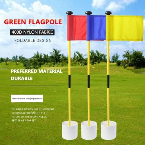 Portable Golf Flagsticks Putting Green Flags Hole Cup Set Golf Pin Flags for Driving Range Outdoor Backyard Practice Accessories