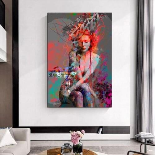 RELIABLI ART Portrait Pictures Colorful Line Women Posters Canvas Paintings Wall Art For Living Room Decoration Prints No Frame