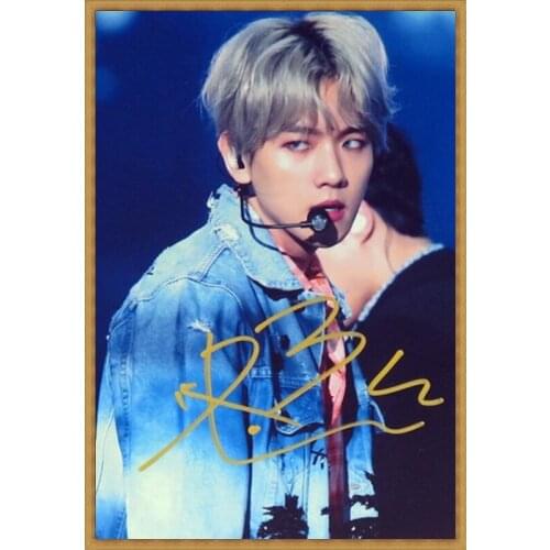 Hand signed EXO BaekHyun Baek Hyun autographed photo 6 inches free shipping K-POP 022018F