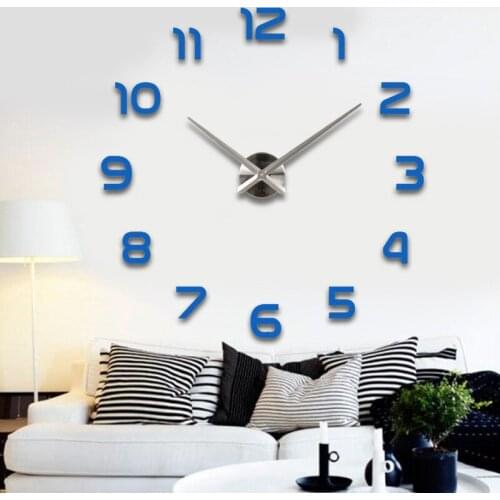 Silver needle and clock dial mirror sticker DIY wall clocks home decoration wall clock meetting room wall clock