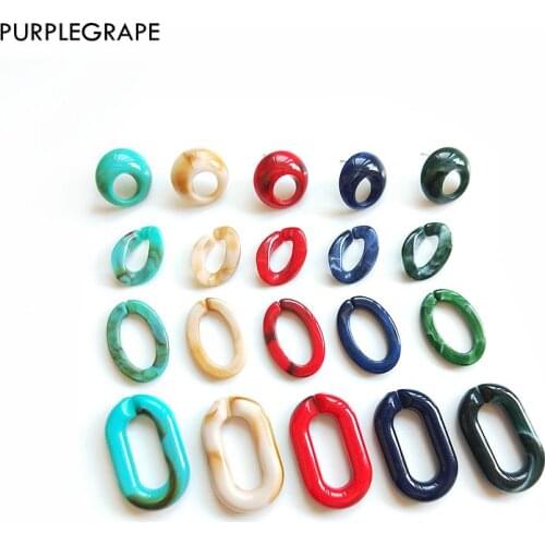 DIY material resin earrings accessories handmade geometric female pendant marble pattern retro fashion 10 pieces PURPLEGRAPE