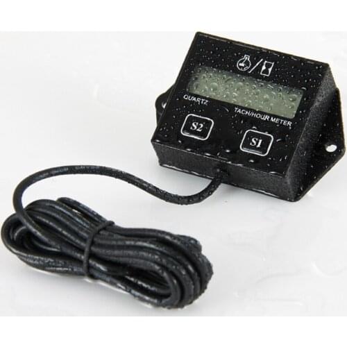 Tachometer Small Engine Inductive Tach Hour Meter for Chainsaw Motorcycle ATV
