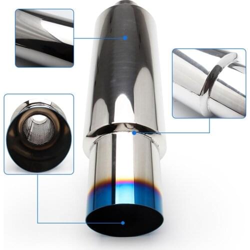 Universal 4 Inch Car Modified Racing Stainless Steel Exhaust Pipe Muffler Exhaust Pipe Tail Throat 2.5 Inch Air Intake 2021