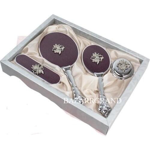 YOUR COMB SET WITH QUALITY COLOR TO ADD CHICITY TO YOUR STYLE Camomile Luxury Bridal Mirror Brush Toiletry Set (P FREE SHİPPİNG