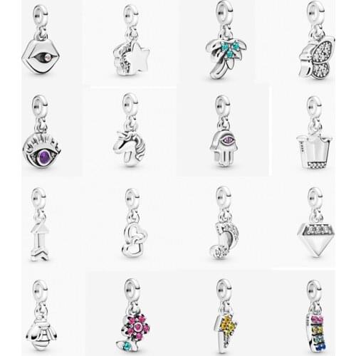 NEW 2021 100% 925 Sterling Silver Bee Star Diamond Flower Wings Me Series Women Fit DIY Original Bracelet Fshion Jewelry Gift