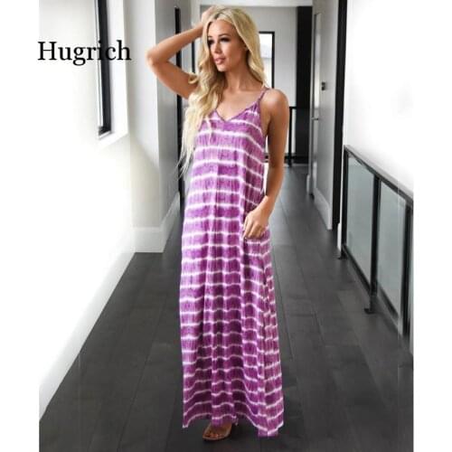 Womens New Summer Beach Holiday Dress V-Neck Mid Length Skirt Large Swing Loose Striped 2021 Causal Skirt