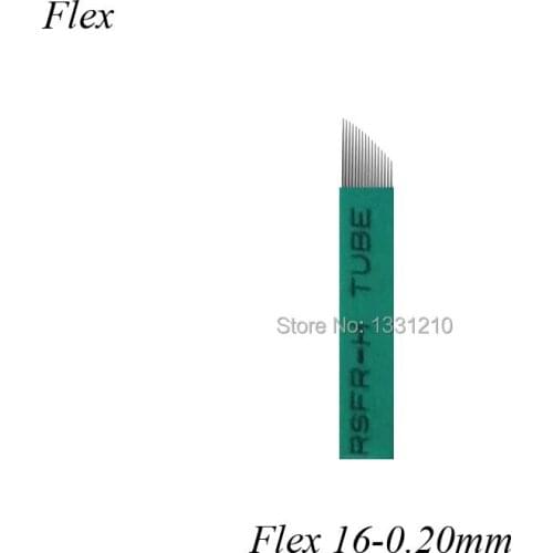 0.20mm Microblading Needles 16 Pins Green Microblading Needles Blades Lamina Agulha Sobrancelha Tebori Microblade