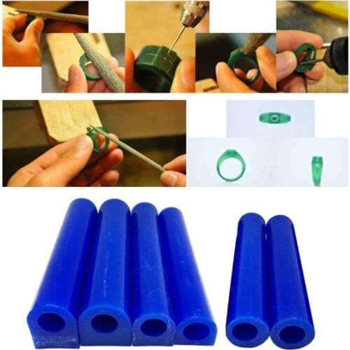 1 Pc Carving Wax Ring Tube for Making Rings Mold Hard Wax Blank Large Flat Side Tube Blue Color