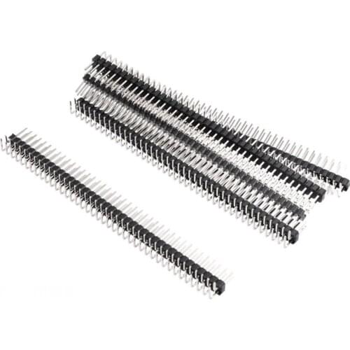 100pcs/lot 2.54mm connector pin header male double row right angle 2*40 pin