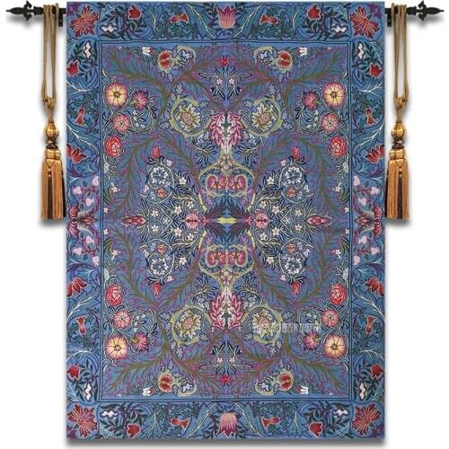 102x140cm William Morris Painting Flower Garden Pattern Wall Hanging Tapestry Carpet Moroccan Modern Home Wall Art