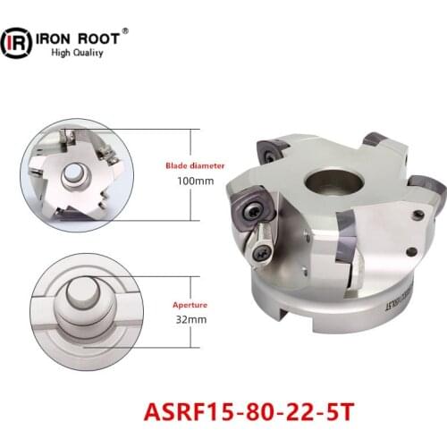 1Ps CNC Indexable End Face Waste Corner Milling Cutters ASRF12-80-22-5T/100-32-6T/ASRF15-80-27-5T/15-100-32-6T For SDMT Carbide