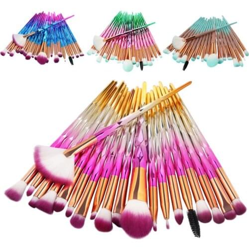 20/7pcs Fashion MakeUp Brushes Cosmetics Eye Angled Eyeliner Brush Eye Line Women Beauty Foundation Eyeshadow Blush Brushe New
