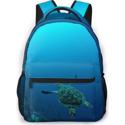 2021 Backpack Women Shoulder Bag Sea Turtle In Water Fashion School Bag For Teenage Girl Backpacks Travel Bag
