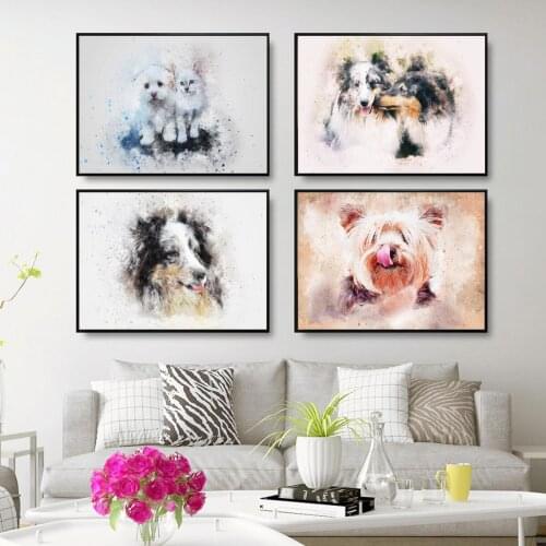 Abstract Pet Dog Canvas Poster Different Animal Picture Poster Canvas Print Painting Wall Art Living Room Home Decoration