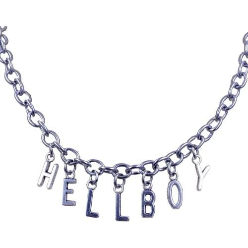 Stainless Steel Customized Word Letter DIY Chain Necklace Handmade HELLBOY Men Birthday Male Cool Jesus Boy Gift Punk BD001-015