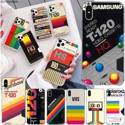 Vintage Cassette Tape Vhs poster Phone Case for iphone 12 pro max mini 11 pro XS MAX 8 7 6 6S Plus X 5S SE 2020 XR cover
