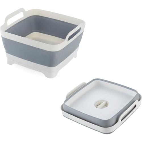 Eco Fruit Vegetable Washing Storage Baskets Folding Silicone Draining Basket Kitchen Strainer Sink Holder Collapsible Colanders