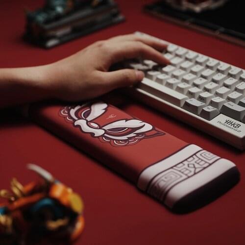 China Style Dancing Lion Design Hand Wrist Rest Pad Comfortable Memory Foam Soft Silica Gel Keyboard Trays Palm Pad Mouse Pads