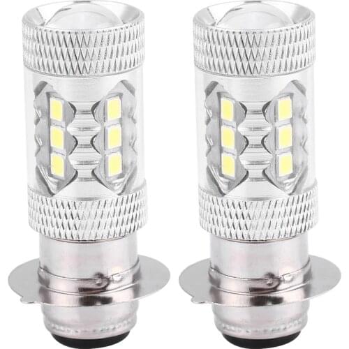 2pcs Motorcycle Headlight LED P15D H6 Bulbs 80W Super Bright Conversion LED Headlight Light Bulb 6500K White 12V 800LM