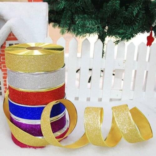 2M Sparkle Ribbon Christmas Trees & Wedding & DIY & Scrapbooking Party Decor 5Cm Width Wire Edged Handicraft Accessories Tapes