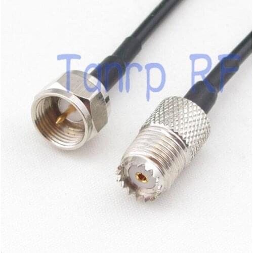 6in mini UHF female jack to F male plug RF connector adapter 15CM Pigtail coaxial jumper cable RG174 extension cord