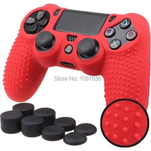 Soft Anti-slip Silicone Rubber Skin Case For SONY Playstation 4 PS4 Slim Pro Gamepad joystick cap Jpytick grip for PS4