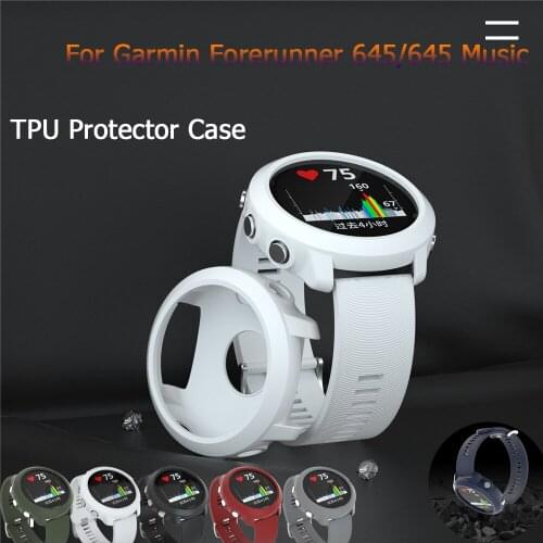 Soft TPU Protector Case Cover for Garmin Forerunner 645 / 645 Music Bracelet Protective Shell Frame Replacement Protection Cases
