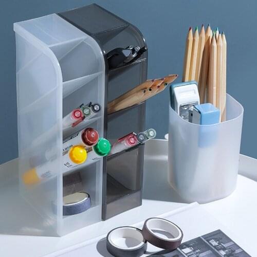 Desk Organizer for Pens Storage Brush Stand Desk Pencil Holder For School Supplies Kawaii Stationery Office Makeup Storage Box