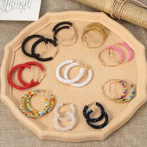 New Fashion Big Round Dangle Drop Korean Earrings For Women Female Round Beaded Austrian Crystal Earring Wedding 2020 Jewelry