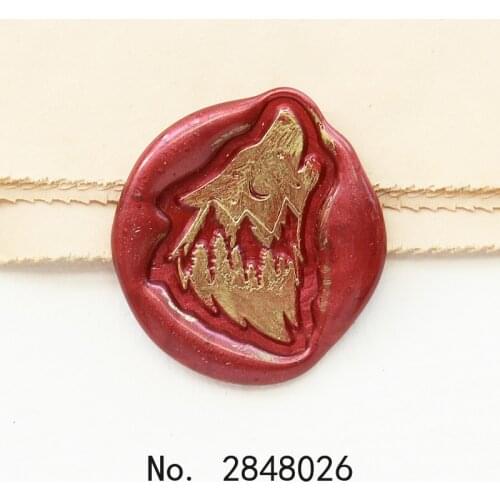 Wolf wax Seal Stamp,Irregular Shape Seal Stamp Kit invitation seal,gift envelope packing seal,Forest seal stamp