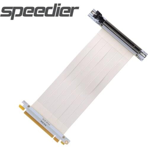 Hot Sale White PCIe3.0 Riser Cable x16 PCI-E 3.0 16x Riser Extender 90 Degree Vertical GUP Flexible Flat Cable For Graphics Card