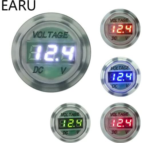 Flat Shape Waterproof Voltage Meter Voltmeter Display DC LED Digital Display 12V Motorcycle On-board Voltmeter Detector 24V