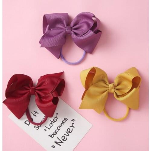 Baby Headband Big Bows Girls Thin Nylon Hairbands Ribbon Infant Soild Color Head Bands Newborn Princess Headwrap Bandage
