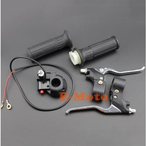 Throttle Hand Grips w/ Cable & Switch Throttle Brake Lever For Mini Moto Quad Pit Dirt Bike ATV MX Off Road