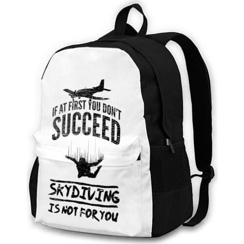 Skydiving Backpacks Pattern Nice Polyester Backpack Daily Teen Bags