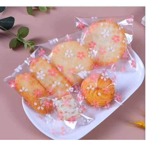 Cherry Blossoms Self Adhesive Seal packing bags ,opp packing bag, Cookies Bags for Party Decoration 100pcs/lot