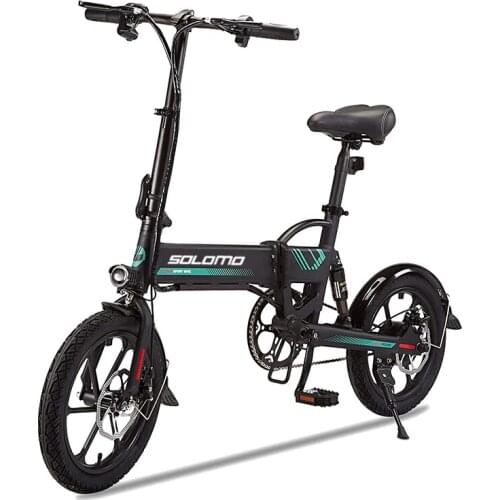 Solomo Foldable Electric Bike16" Wheels 36V 7.5Ah Removable Lithium Battery 350W Motor up to 25km/h