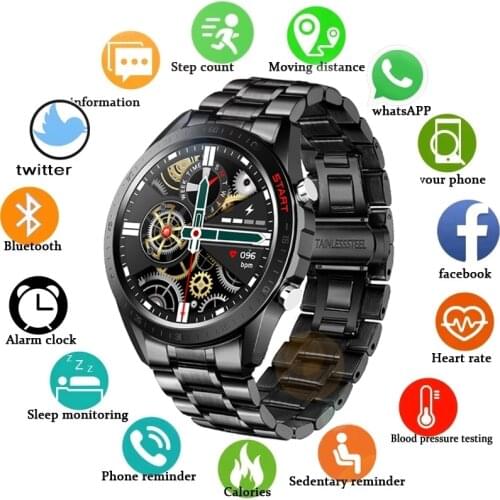 1.32inch 360*360 HD display Women Smart Watch Men IP68 Waterproof fitness tracker Custom dial Stainless steel strap Smartwatch