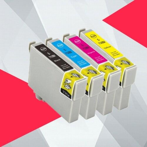 Compatible T0715 Multipack Ink Cartridges For Epson T0711 T0712 T0713 T0714 4 Colors Easy to use water resistance