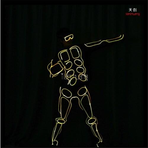 TC-163 Programmabl DMX led costumes ballroom dance RGB robot suit dj disco bar party stage wears luminous clothe performance tkv