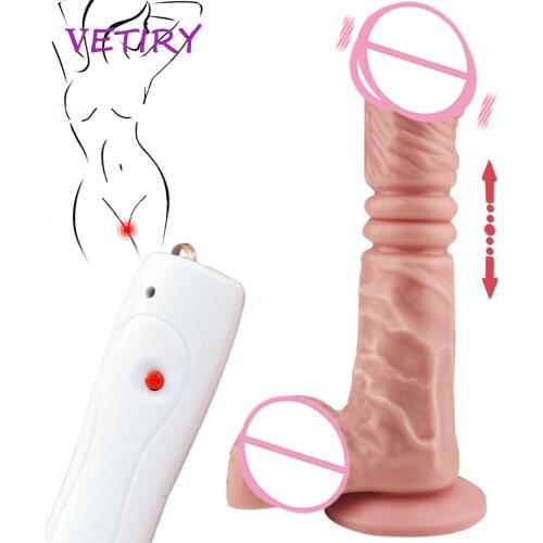 Telescopic Vibrator Dildo for Women Remote Control Realistic Penis Vibrators Lesbian Sex Toy Female Masturbator Vagina Massage