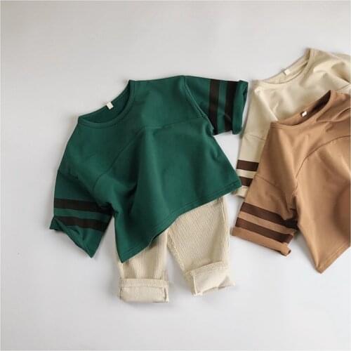 Hoodie 2020 Spring Crew Neck Print Hoodie Children Pullover Bat Sleeve girls tops