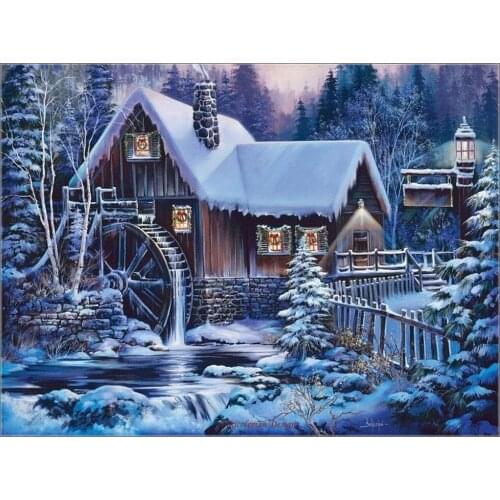 Winter Twilight - Counted Cross Stitch Kits - DIY Handmade Needlework For Embroidery 14 ct Cross Stitch Sets DMC Color