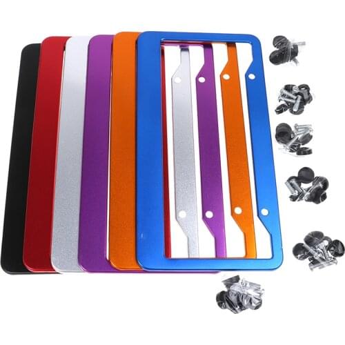 1pc Universal Aluminum Alloy US Car License Plate Frame Cover Auto Accessory Waterproof Number Plate Holder Car Decoration