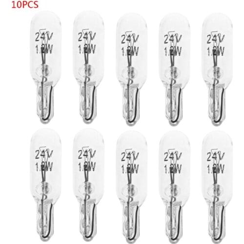 10Pcs T5 W5W White Color 1.2W 194 501 Halogen Bulb Side Wedges Car Light Source Instrument Lamp G99F