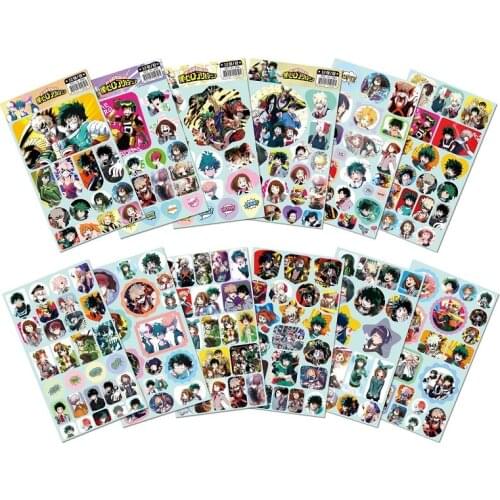 12 Pcs/Set Anime My Hero Academia Decorative Sticker DIY Midoriya Izuku Diary Cartoon Characters Label Stickers