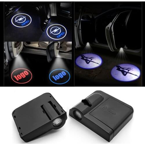2X LED Car Door Warning Logo Projector Lights For HONDA Fiat Mitsubishi For bmw FORD MINI LADA SEAT Hyundai KIA Renault Opel ect