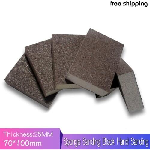 3PCS 70x100x25MM Multi-purpose Sponge Sanding Block Hand Sanding Tools 120/180/240 Grit for Polishing Wood Furniture Jade Metal