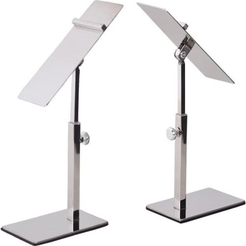 50pcs Hot sale Matte Stainless Steel Brushed Shoe tree showing holder shoe care rack Shoe display stand