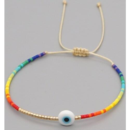 Bohemian Beaded Bracelets Summer Beaded Evil Eye Bracelets Hawaii Beach Bracelets Jewelry Suitable for Ladies and Girls